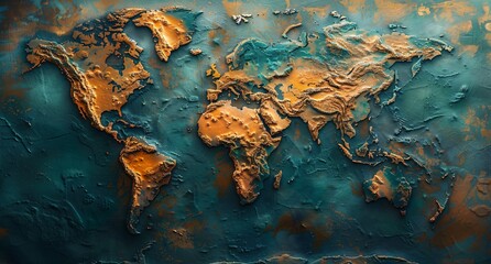 3D world map illustration
