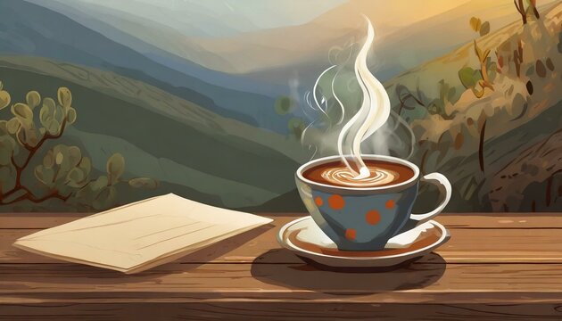 Xícara de café com espaço para uma mensagem ou texto de bom dia, reflexão e outros
