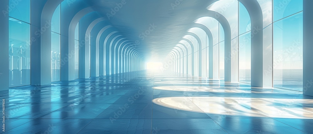 Poster a white space architecture abstract, a perspective on the design of future buildings