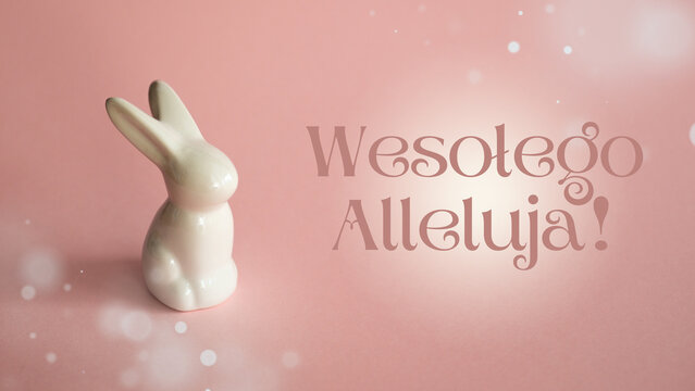 Wesołego Alleluja! - Zajączek wielkanocny figurka, napis Wesołego Alleluja!