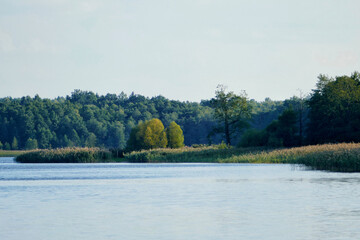Scenic view of rural landscape in Masuria, Poland