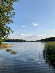 Scenic view of rural landscape in Masuria, Poland