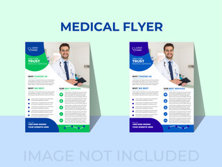 Healthcare Flyer Layout with Blue and Green Design