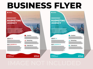 Corporate business flyer template design set with red