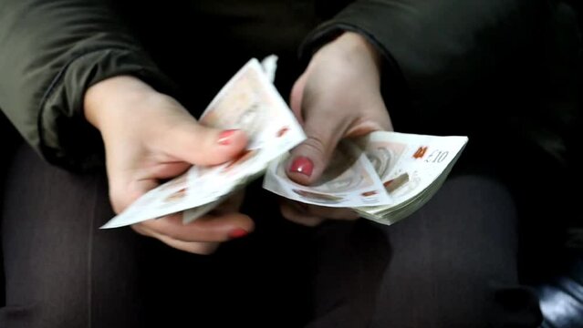 economy and finance with sterling banknotes
