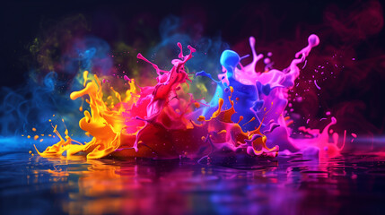 Vivid color burst abstract background - obrazy, fototapety, plakaty