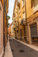 Fototapeta na wymiar Old town street in Verona in Italy.
