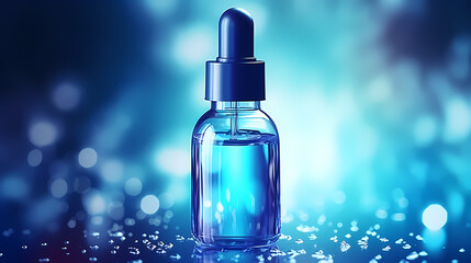 Cosmetic bottles on background, advertising shoot
