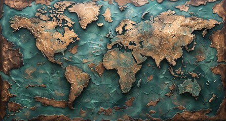 3D world map illustration