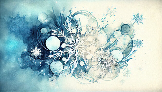 Christmas holiday watercolor background. Ai generated