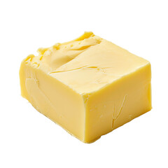 Butter block on white or transparent background