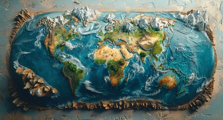 3D world map illustration