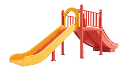 Outdoor slide children playground. isolated on transparent background