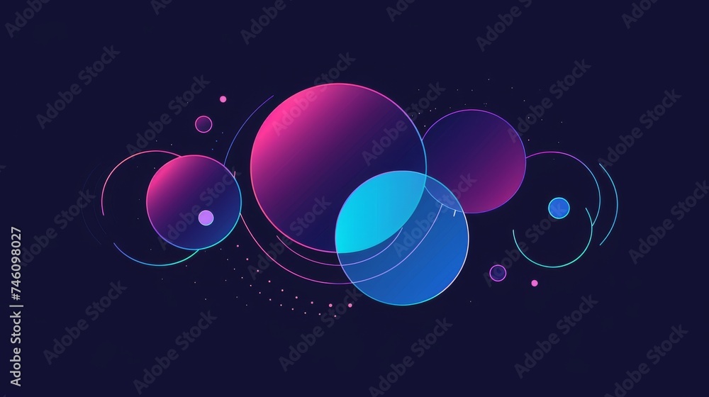 Aufkleber abstract background with colorful circles and lines