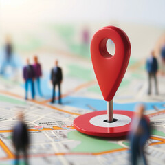 map with pin and marker