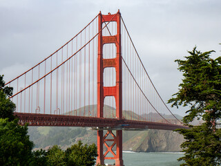 Golden Gate Bridge San Francisco Bay with waves 01
