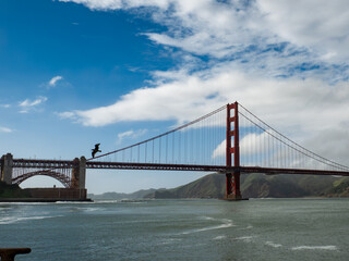 Golden Gate Bridge San Francisco Bay with waves 06