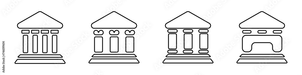Aufkleber bank vector logo set. icons of the theater building with columns. business bank icon vector. set of 