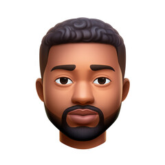 memoji african american cute man on white background сreated with Generative Ai