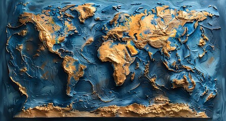 3D world map illustration