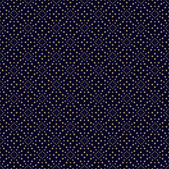 Luxury minimal dotted seamless pattern. Vector geometric minimalist texture with small golden dots, circles in regular grid. Abstract black and gold background. Simple elegant repeated premium design