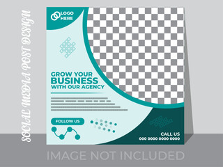 Business marketing agency promotion social media post template.