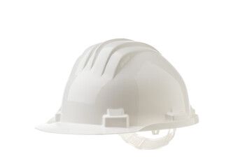 White helmet on a white background, personal protective equipment. side view