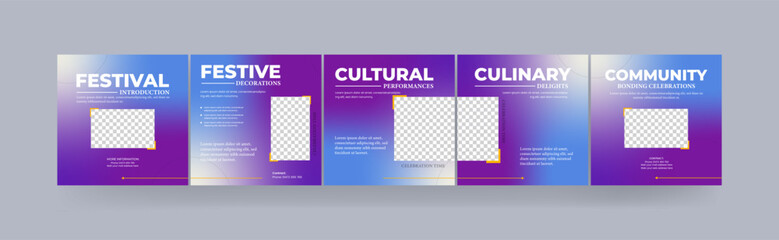 Instagram carousel social media post, step-by-step guide to your festival carousel design. © pan