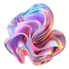 Abstract Colorful Iridescent Swirl Shape