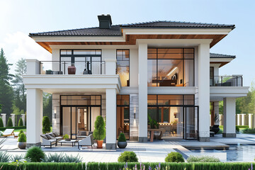 Fototapeta premium Modern home utilizing artificial intelligence