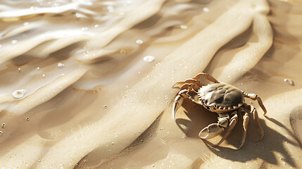 crab in the sand - obrazy, fototapety, plakaty