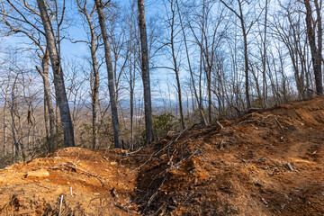 drone mountain views land