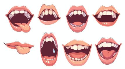 Fototapeta na wymiar Mouth concept represented by smile cartoon. isolated
