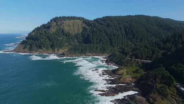 Cape Perpetua Thors Well Devils Churn Cooks Chasm Recreational Area Oregon Coast Drone Video
