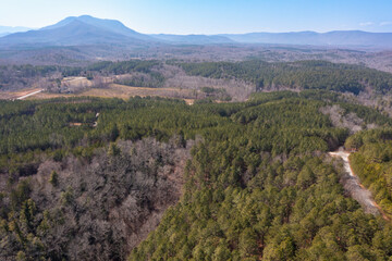 Naklejka premium drone mountain views land