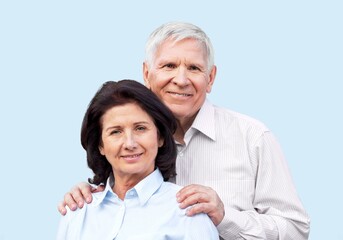 Portrait of loving happy senior couple