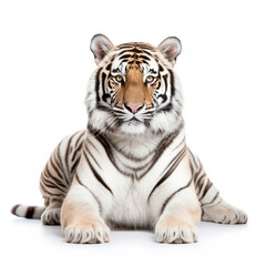 photo tiger on a white background сreated with Generative Ai
