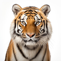 Obraz premium photo tiger on a white background сreated with Generative Ai