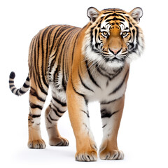 Naklejka premium photo tiger on a white background сreated with Generative Ai
