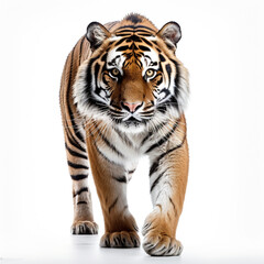 Naklejka premium photo tiger on a white background сreated with Generative Ai
