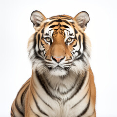 Naklejka premium photo tiger on a white background сreated with Generative Ai
