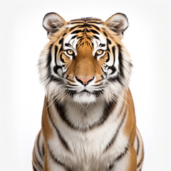 Obraz premium photo tiger on a white background сreated with Generative Ai