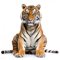 Fototapeta premium photo tiger on a white background сreated with Generative Ai