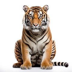Fototapeta premium photo tiger on a white background сreated with Generative Ai