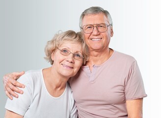 Portrait of loving happy senior couple