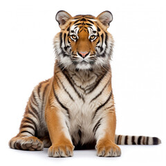 Obraz premium photo tiger on a white background сreated with Generative Ai