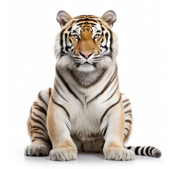 Obraz premium photo tiger on a white background сreated with Generative Ai