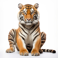 photo tiger on a white background сreated with Generative Ai