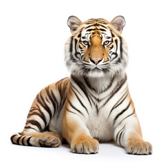 Obraz premium photo tiger on a white background сreated with Generative Ai