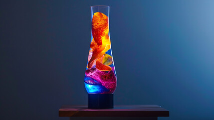 a glass vases with colored liquid inside